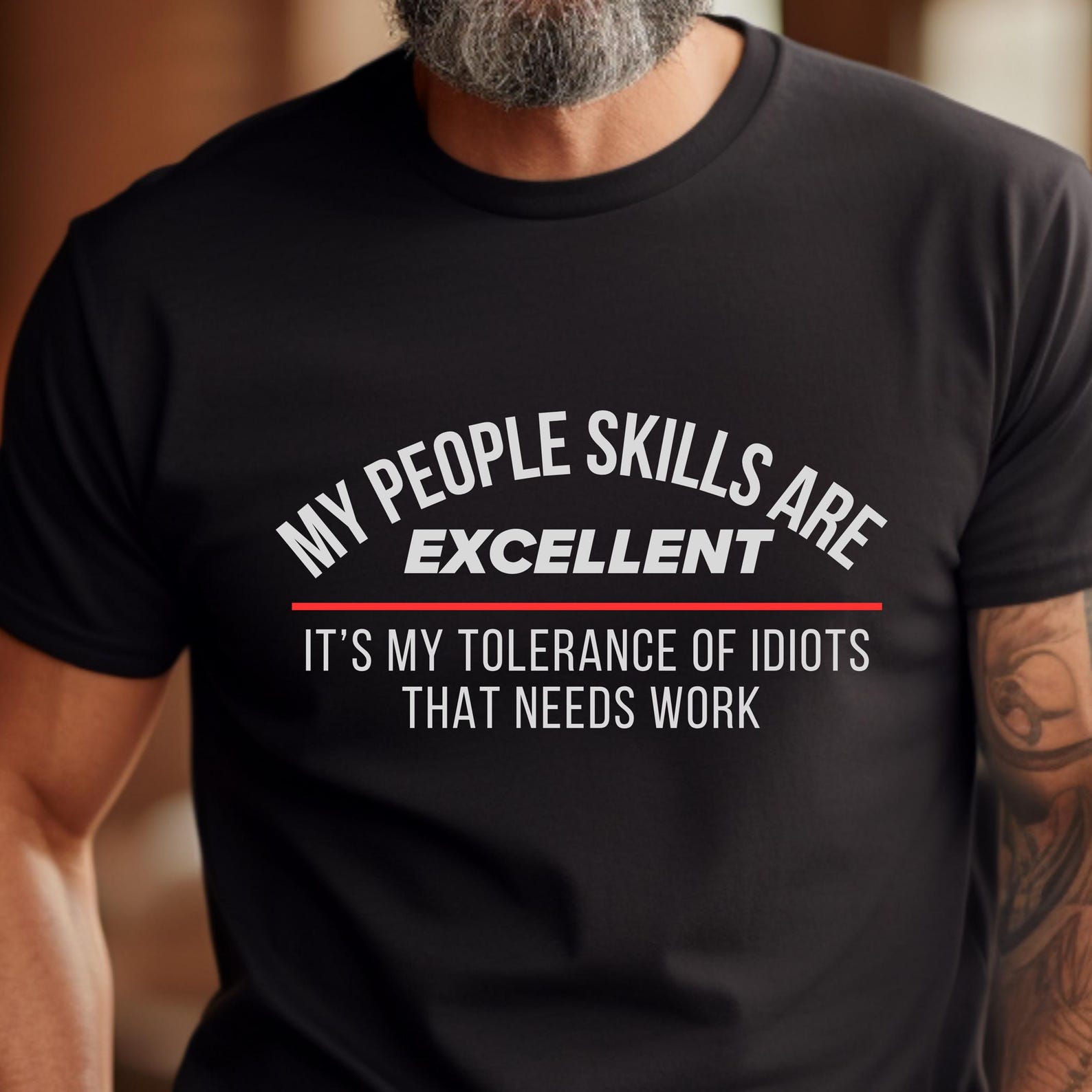 Funny Sarcastic Introvert T-Shirt: People Skills Humor XL