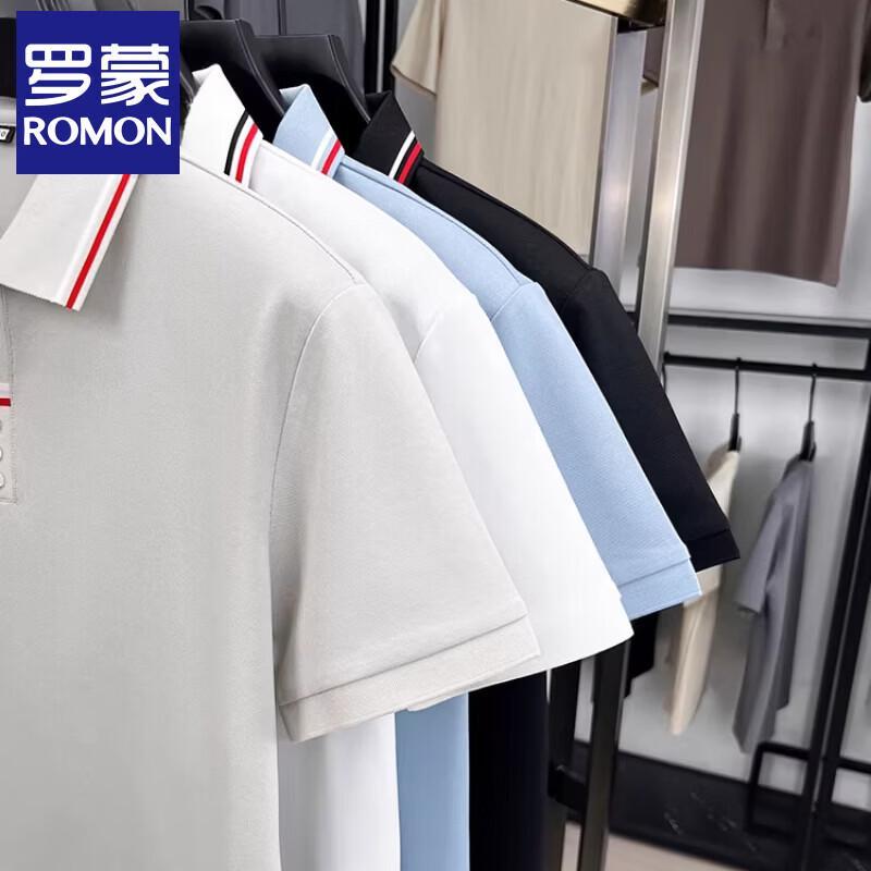 ROMON Men's Ice Silk Short-Sleeve Polo Shirt