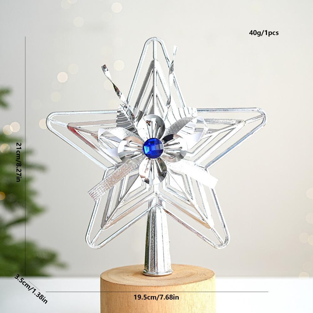 Plastic Star Topper 3D Design Star Ornament Christmas Tree Top Decor  Holiday Party