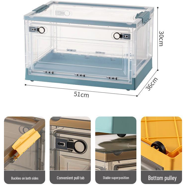 Large Outdoor Portable Transparent Foldable Storage Box for Clothes, Toys, Snacks, Books - Dustproof and Ideal for Home Use.