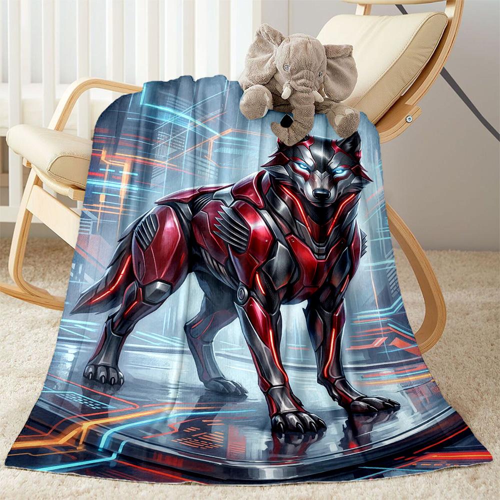 Wolf Moon Reflection Blanket,Suitable for sofas, offices, travel, living rooms, Gifts to relatives and friends, Blanket,Suitable for all seasons.