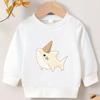 Kids Crewneck Sweatshirt, Adorable Ice Cream Shark Print Thin Soft Pullover for Spring Autumn Daily Wear