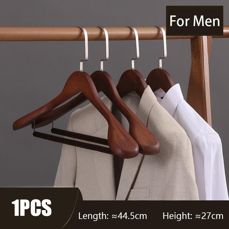 1/2pcs Wide Shoulder Wooden Hangers,Suit Hangers with Non Slip Pants Bar for Closet,Solid Wood Coat Hangers for Dress Jacket