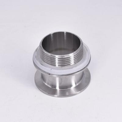 Dubbele Ferrule 1,5" 2" Tri Clamp 1-1/4" 1-1/2" BSP Mannelijk Sanitaire Pijpkoppeling Doorvoer Watertank 304 Roestvrij Staal Homebrew