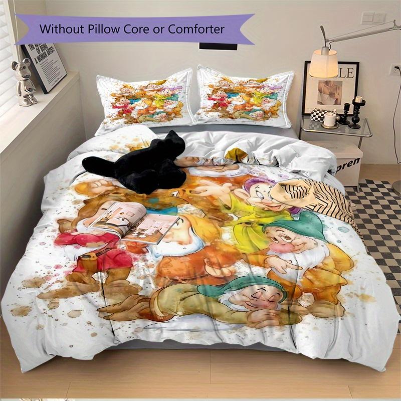3pcs The Seven Dwarfs Quilt Set Soft and Comfortable Bedroom, Guest Room and Dorm Decor Bedding Set W096