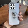 Luxury Bling Rhinestone Heart Ring Bracket Clear Phone Case for HONOR X7b 4G/5G,70 Pro,70 Pro+ Stand Cover