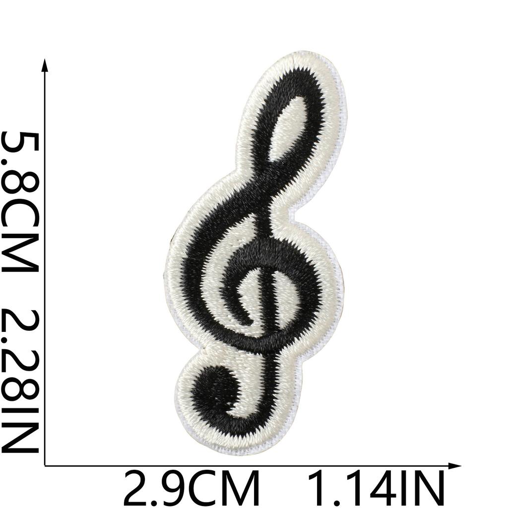 Literary Music Note Embroidery Cloth Sticker Clothes Patch Decoration Versatile Diy Bag Pants Hole Repair Embroidery Sticker