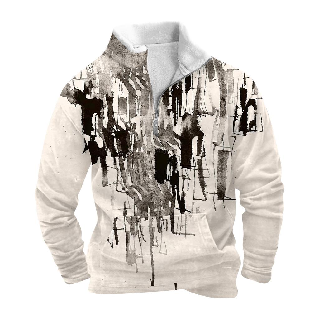 Das Herren-Sweatshirt mit Stehkragen im Frühling und Herbst ist ein Outdoor-Freizeitpullover