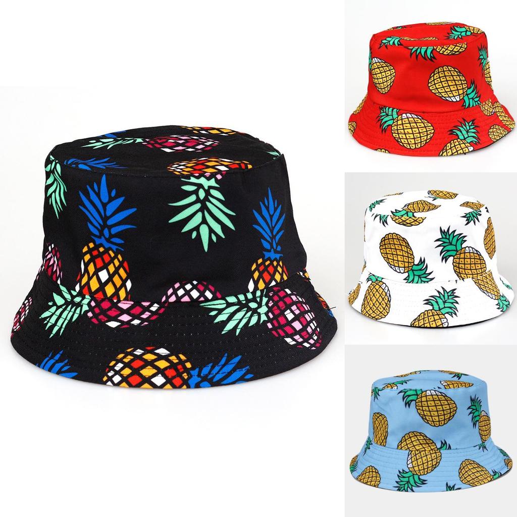 Pineapple Fisherman Hat For Summer Beach Sun Protection Breathable Neck Guard For Men Women