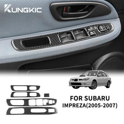 Echte Weiche Kohlefaser Für Subaru Impreza 2005 2006 2007 Auto Tür Fenster Schalter Knopf Panel Rahmen Aufkleber LHD Zubehör.