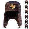 Winter Russian Double Headed Eagle Lei Feng Hat Men Outdoor Windproof and Cold Proof Bomber Hats Fashionable and Personalized Caps Cold Cap