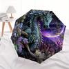 1pc Enchanted Moonlit Serpent Cartoon Umbrella, Portable 3-Fold Compact Umbrella, Suitable for Camping, Hiking and Travel, Ideal Easter Birthday