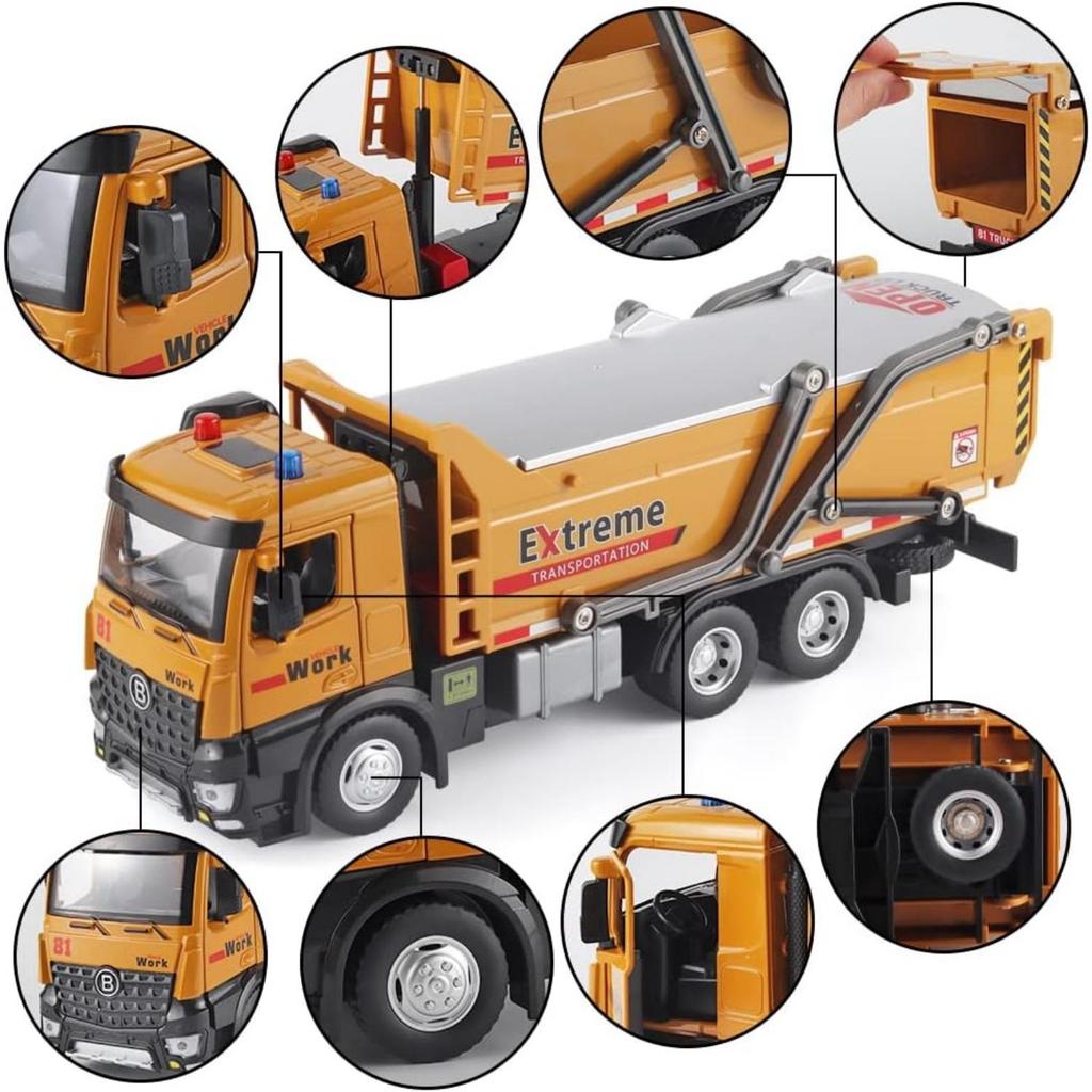 1/50 Crane Toy Metal DieCast Crane Model,Construction Truck Toys with Simulated Sounds and Lights,Suitable for Ages 3 and Up Toy Crane for Boys
