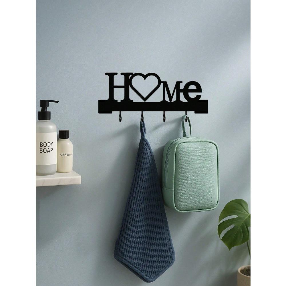 Iron Love Key Hanger No Drill Wall Mount Entryway Organizer Hook Rack