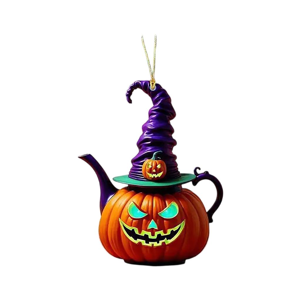 Halloween  Little Witch Festival Pendant Cross Border Acrylic Flat Car Decoration Pendant Home Hanging Accessory
