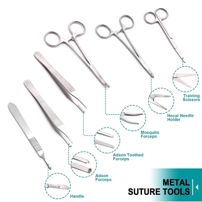 Soft Silicone And Strong Metal Suturing Practice Training Equipment Set For Comprehensive  Practice And Durability