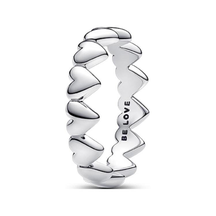 Pandora Heart Design Gold Plated Copper Silver Alloy Ring Women rings 193427C00 Box,52