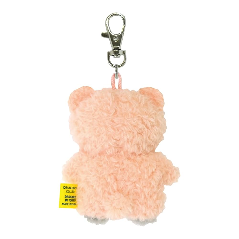 Sanlemon Fuwafuwa Tatton Keychain Bear Pink 8x4x13.5cm Plush Bag Charm Animal Key Holder