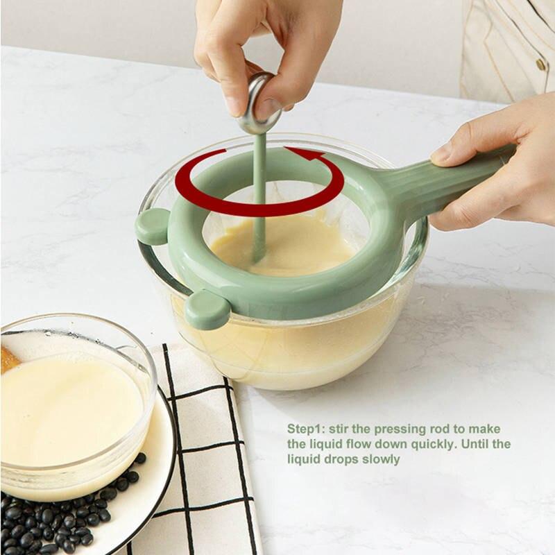 Soy Milk Juice Filter Screen Household Kitchen Strainer Ultra Fine Scoop Grease Grease Colander Drain