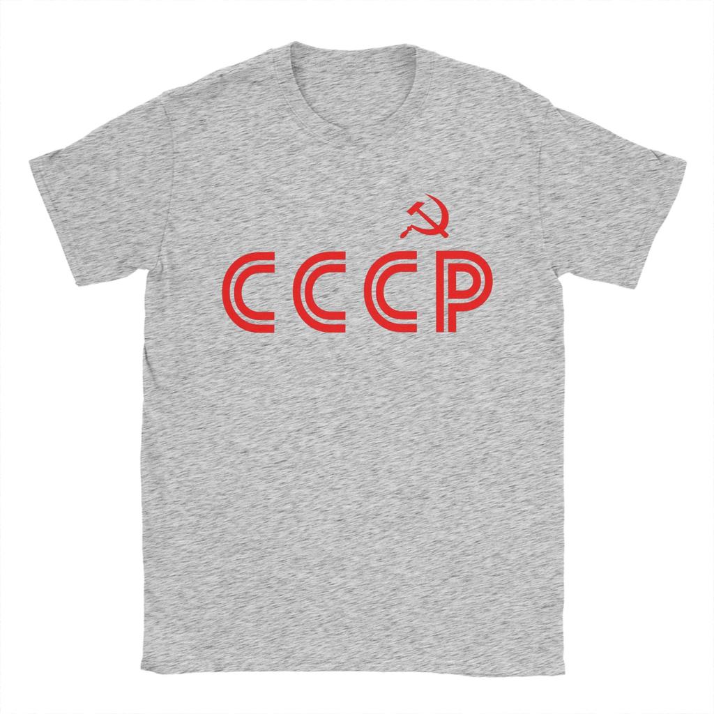 Men Retro Soviet CCCP T Shirts 100 Cotton Tops Novelty Short Sleeve Crewneck Tee Shirt Gift Idea TShirt