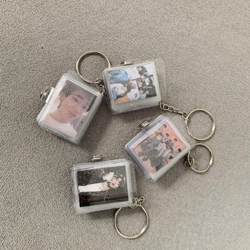 8 Pages Mini Photo Album Keychain Instant Picture Album Pendant Photo Storage Interstitial Pocket Keyring Lover Memory