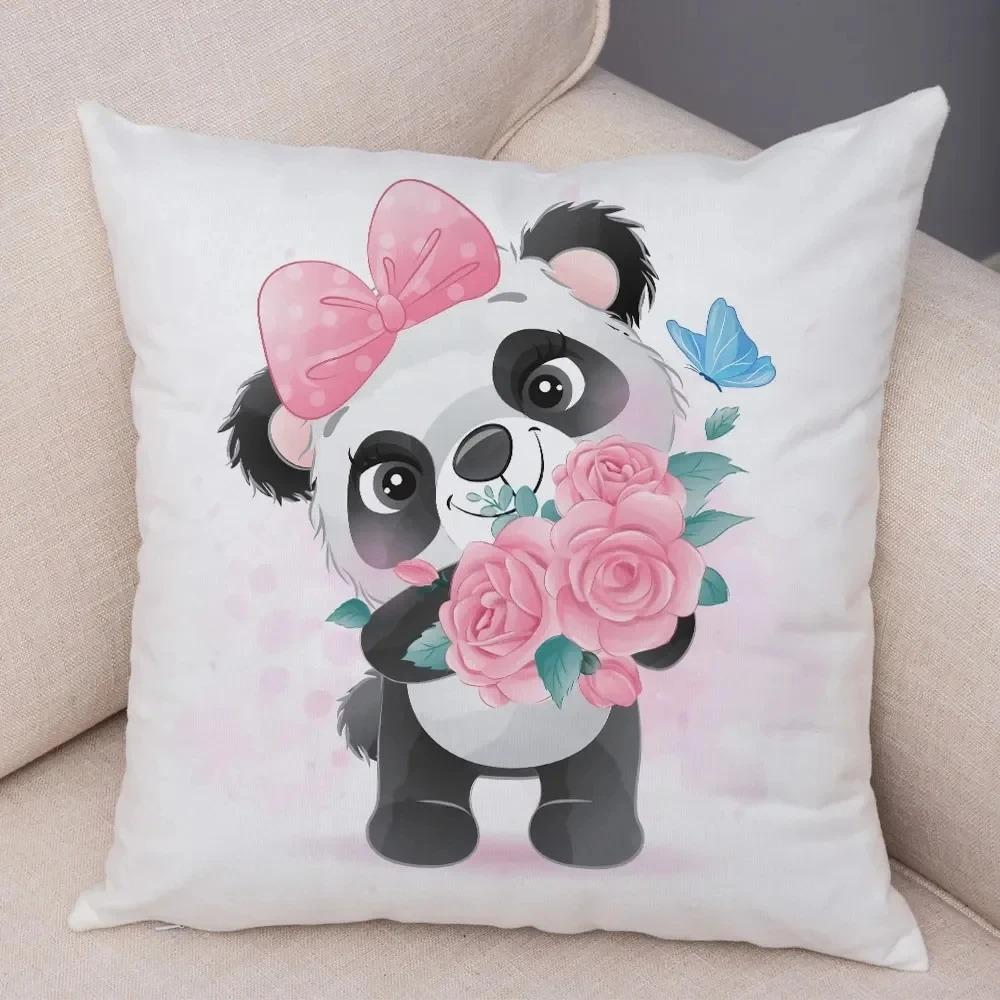 Kreslený Čínský Panda Dekorativní Povlak na Polštář Ozdoby do Auta Kancelář Obývací Pokoj Pohovka Domácí Povlak na Polštář