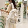 Cute Starry Print Backpack for Women, Lightweight School Bag with Front Mesh Pocket and Side Pockets