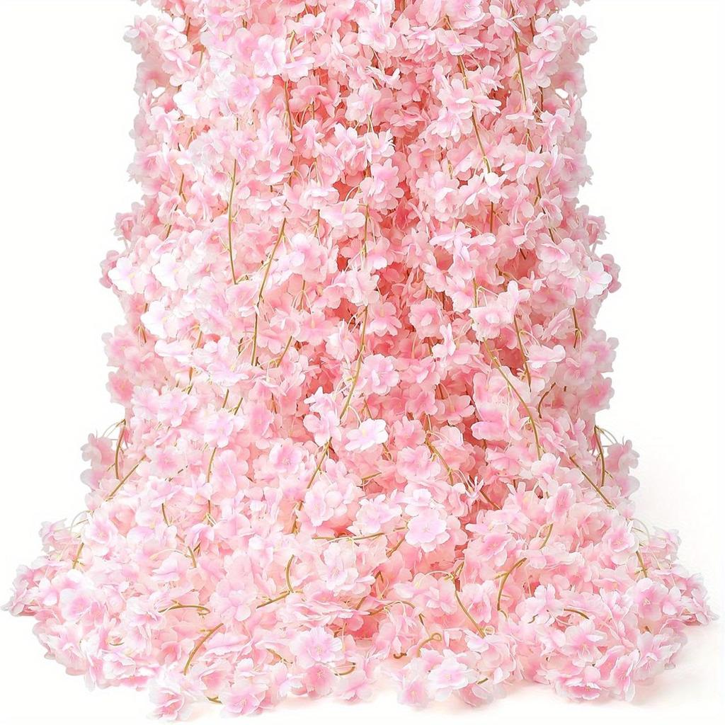 Artificial Cherry Blossom Vine for Home, Wedding, Ceiling, and Wall Decor