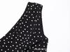 French Sweet Petite Polka Dot One-Shoulder Pleated Dress for Spring 2026