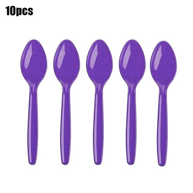 CICIMINI Solid Color Tableware Knives Forks and Spoons Red Pink Purple Black Green Yellow Wedding Birthday Disposable Tableware