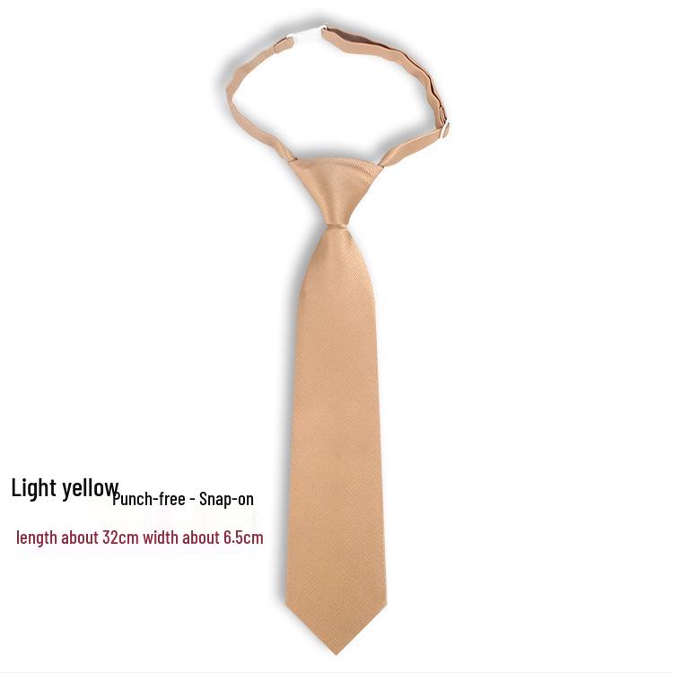 Korean Style No-Tie Lazy Insert Buckle Short Solid Color Tie for Girls - Black, Wine Red, Dark Green