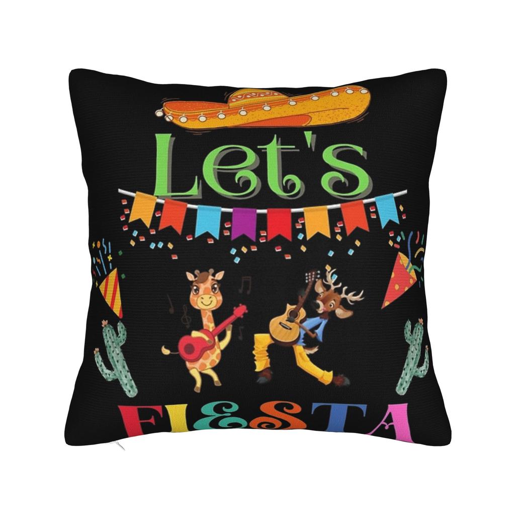 Let's Fiesta Cinco De Mayo  Pillow Covers Merchandise Printed Cushion Cover Decoration  Pillow Case Cover Home Multi Size