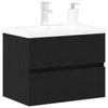 Washbasin Cabinet Black Oak Effect 60 X 39 X 62 Cm