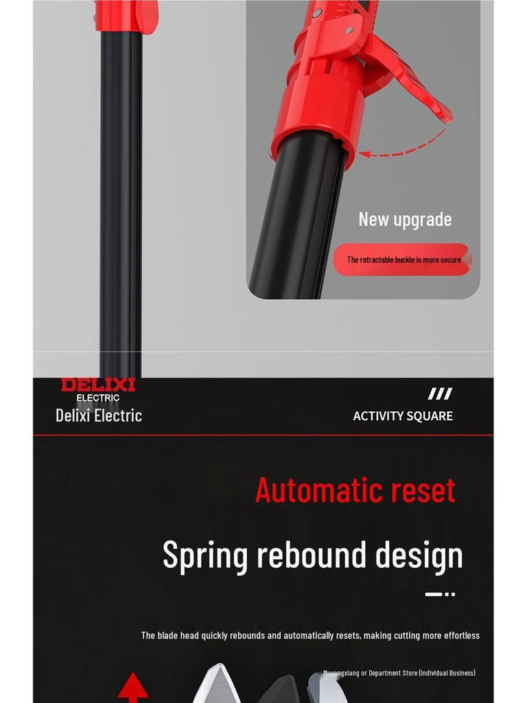 Delixi Telescopic Tree Pruner Shears - High-Altitude Branch Cutter