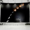 Tapiserie psihedelică cu eclipsă de lună parțială agățată pe perete Tapiz misterios peisaj astronomic Decor cosmic pentru acasă