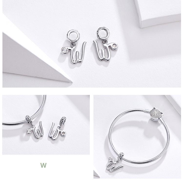 Yinziyun 925 Sterling Silver 26-Letter Charm Bracelet