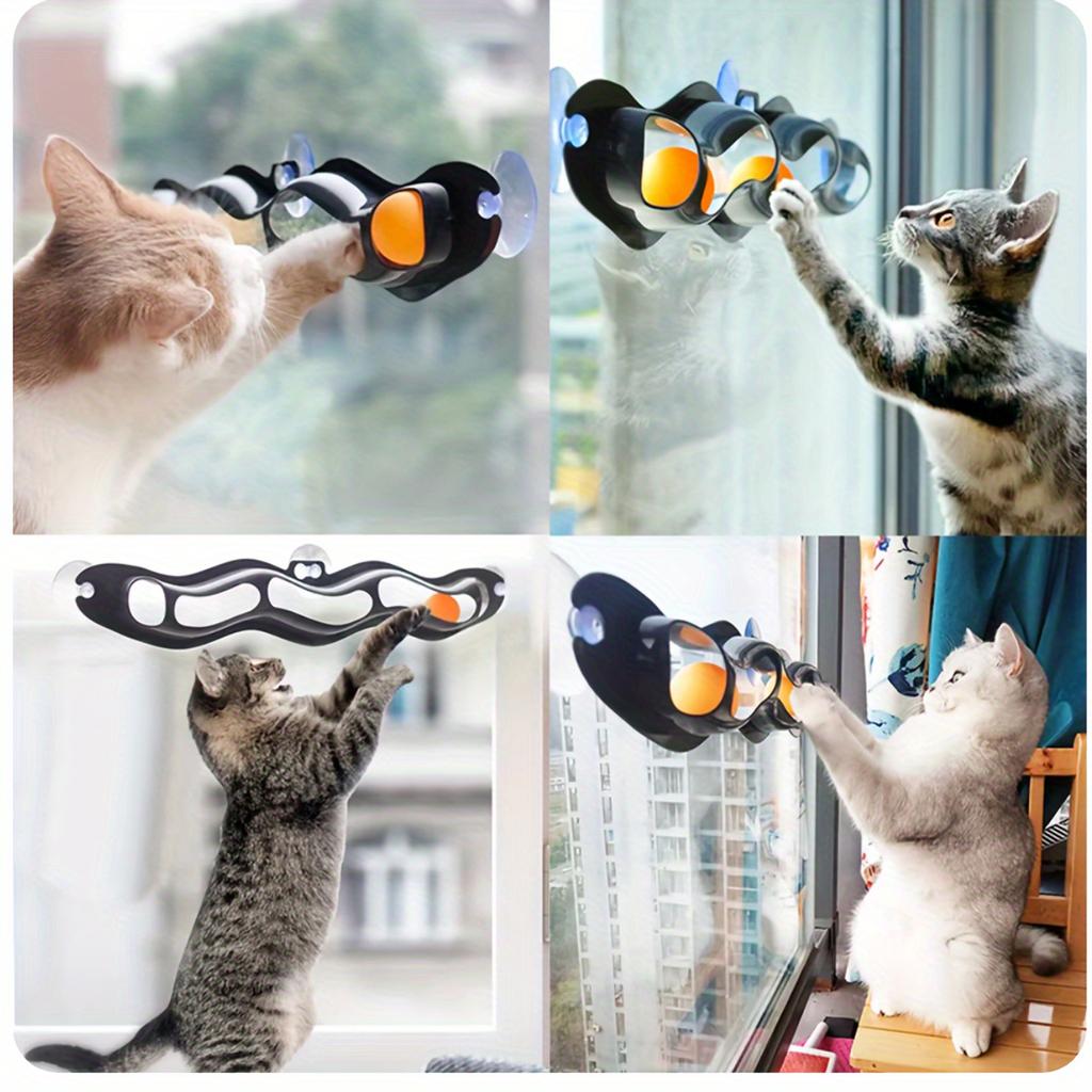 Toy -Shaped Track Ball with Three Suction Cups for Glass and Wall Interactive Play