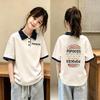 Girls' Cartoon Cotton Polo Shirt - Summer Lapel Short Sleeve for Ages 6-15