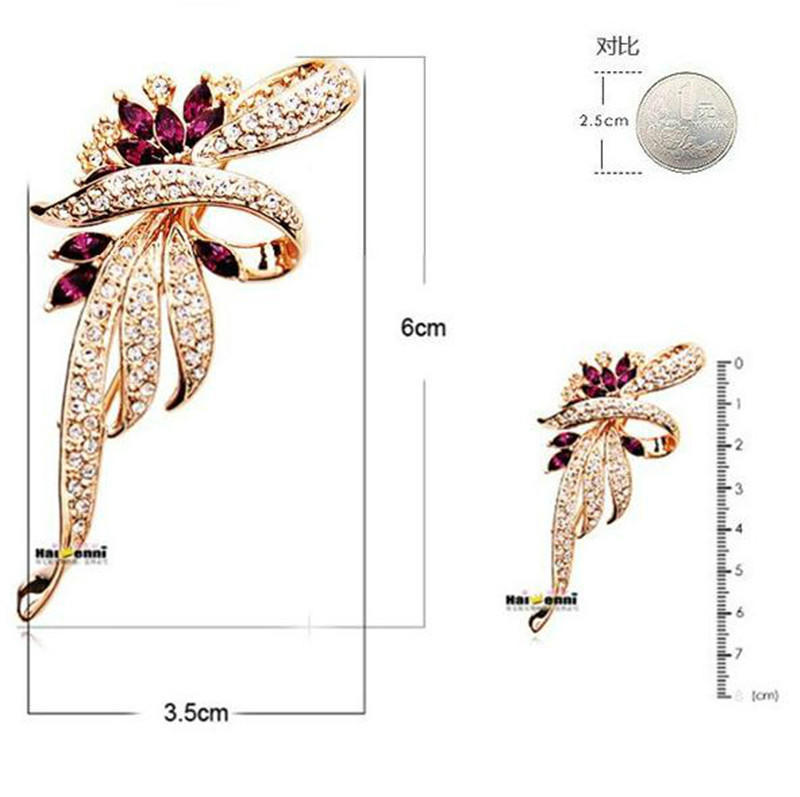 New Shining Crystal Brooches Lovely For Female Retro Fashion Women Jewelry Gift