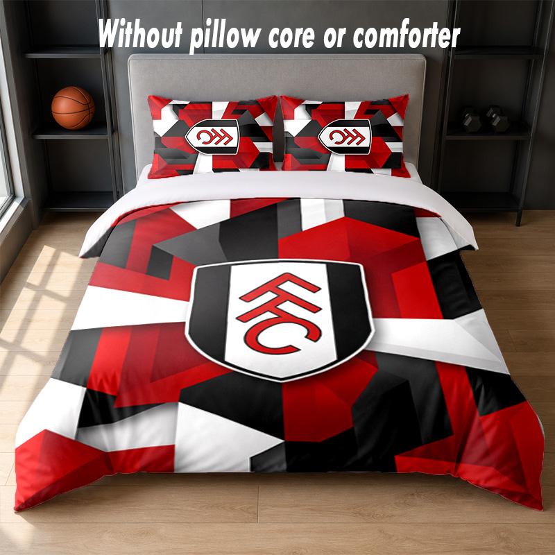 Set Biancheria da Letto Fulham Football Design 1 Copripiumino + 2 Federe Morbido Traspirante Biancheria da Letto per la Casa