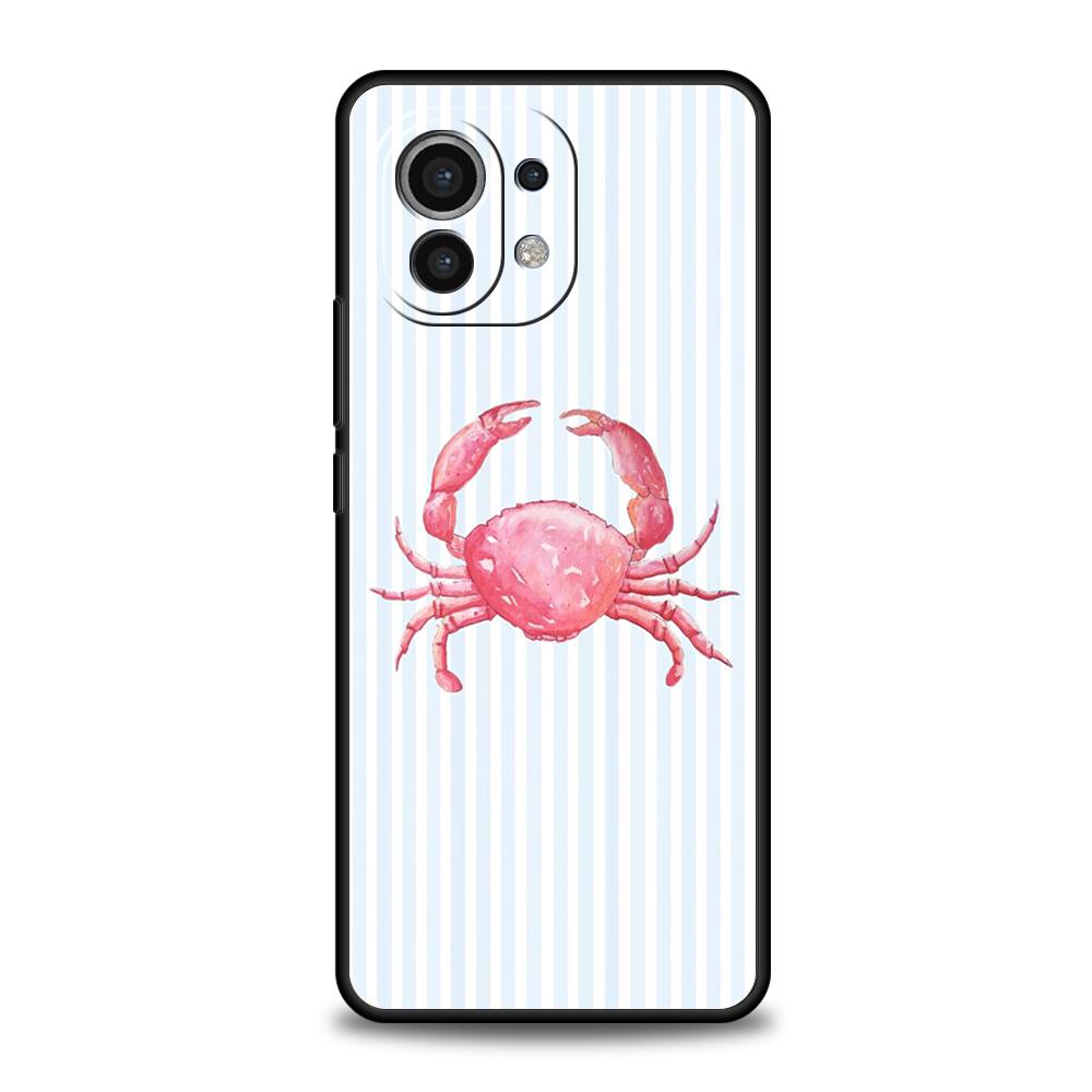 

Чехол для телефона для Xiaomi Poco F7 F6 F5 F4 F3 X7 X6 X5 X4 X3 NFC M4 C51 C55 GT Pro 5G Мягкий ТПУ Морская жизнь, Крабы, Лобстеры Poco F7 Ultra