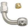 Stainless Steel 90 Degree Brake Hose End Fitting Banjo Eye Hole Diameter 10.2mm M10 to AN3 PTFE Brake Hose Line With Brass Olive