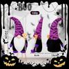 Faceless Halloween Gnome Doll with Broom and Spider Bat Decorations