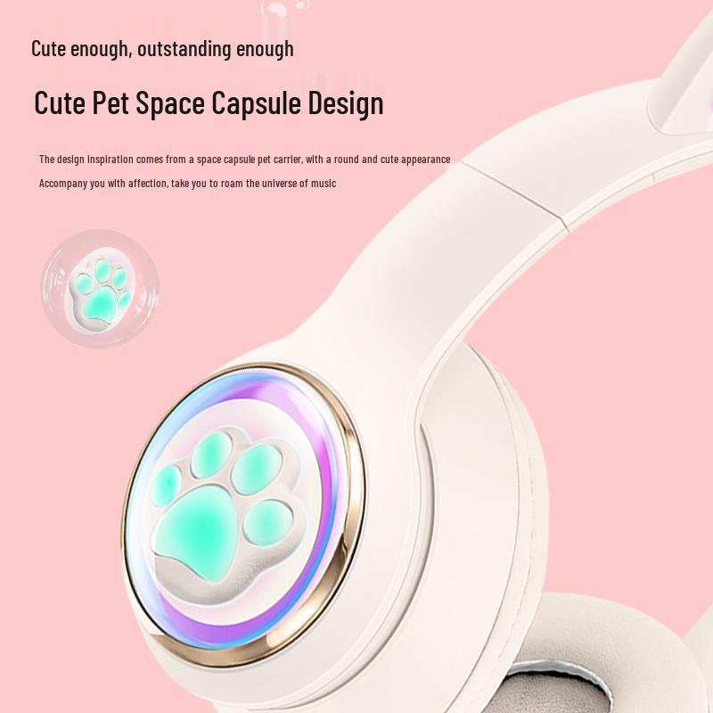 AKZ-62 Luminous Cat Ear Bluetooth Gaming Headset with Heavy Bass