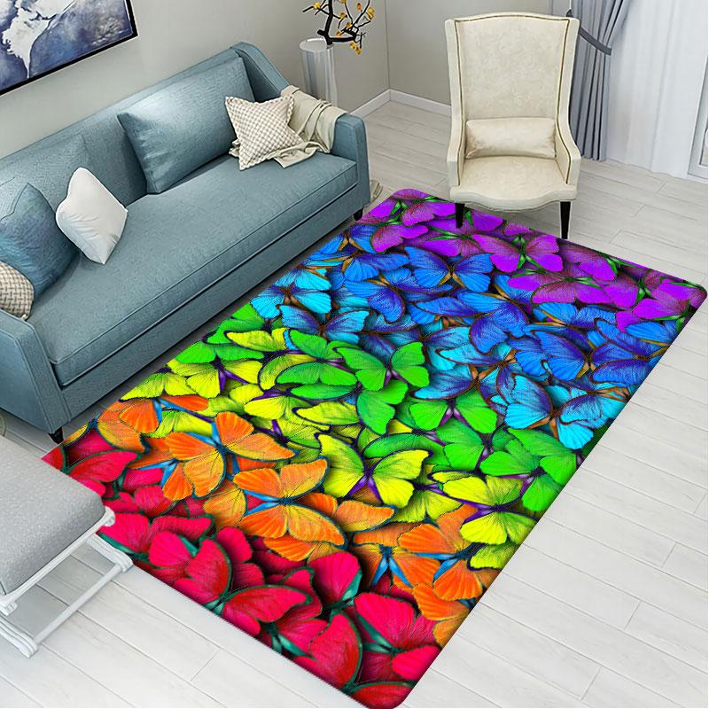 Bunte Schmetterlings-Eingangstürmatte, Innenteppich, Schlafzimmer, Wohnzimmer, Bodenmatte, Badezimmer, rutschfester Teppich