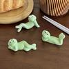 3pcs Ceramic Frog Chopstick Holder, Japanese Style Chopsticks Rests and Pens Stand, Suitable for Home Office Decorative Accessories