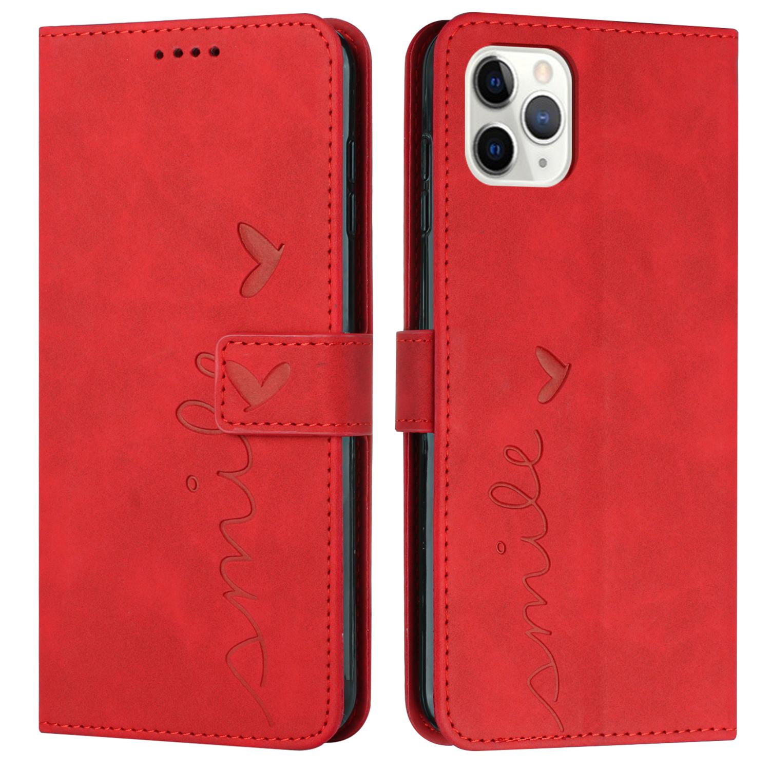 

For iPhone 16 Pro Max Case TPU Shockproof Leather Magnetic Folio Phone Cover Red