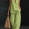 European & American Plus Size Halter V-neck Cotton Linen Blend Camisole