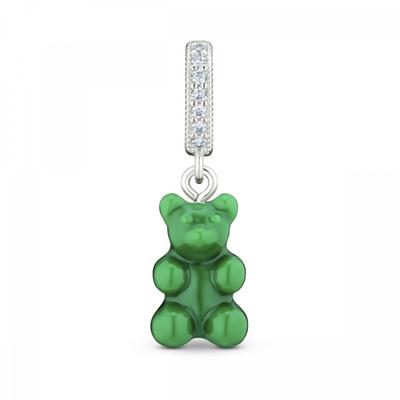         Nostalgia Bear Vegan Pave Connector Silver                        