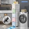 Thick 25cm Ultra-Narrow Storage Cabinet: Kitchen & Bathroom Plastic Drawer Shelf